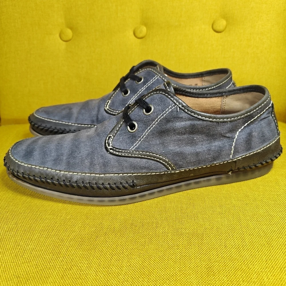 JOHN VARVATOS USA Hester Distressed Low Chukka Canvas Grey Gum Sole Men Shoe 9M